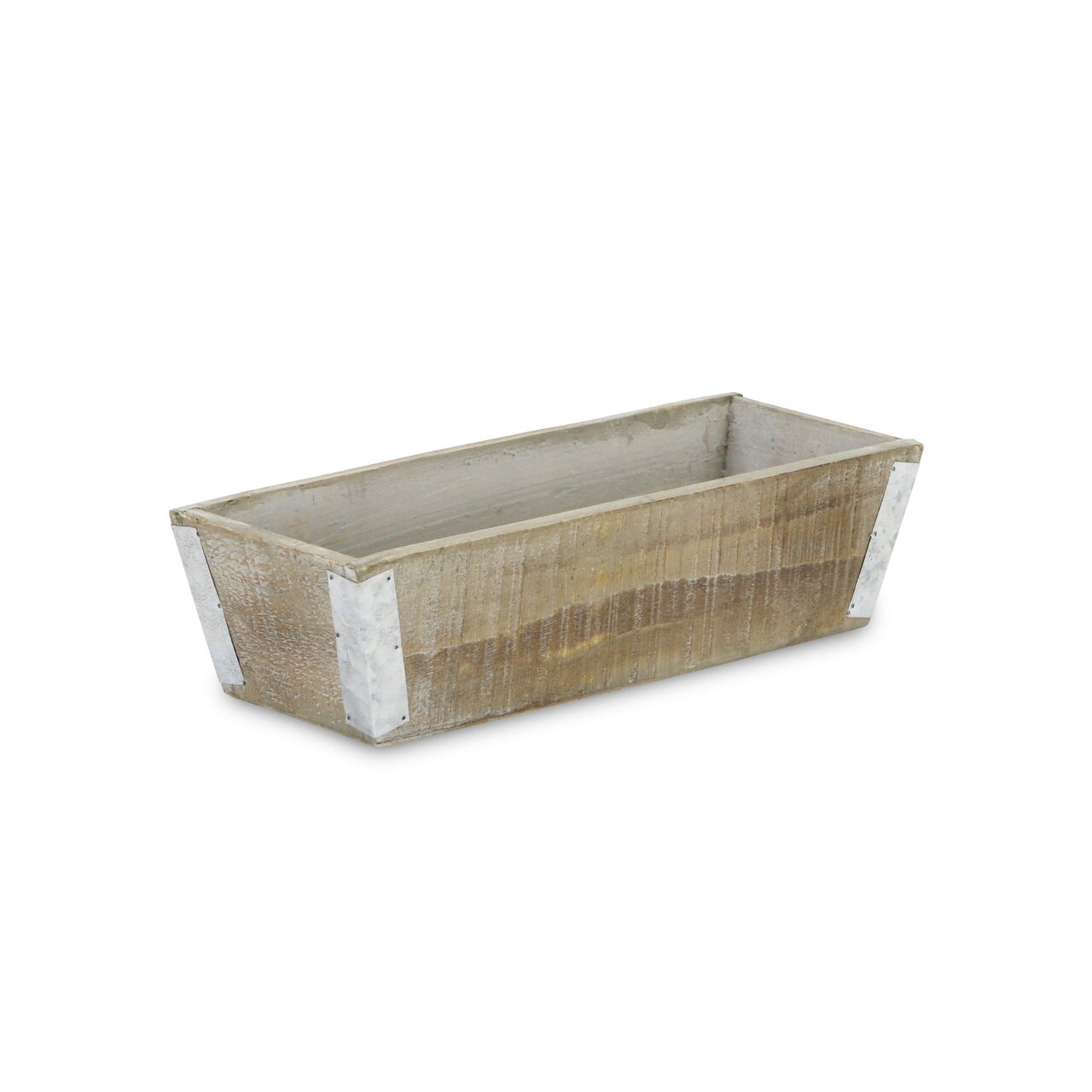 Contemporary Home Living 13.5" Brown and Gray Tapered Rectangular Planter